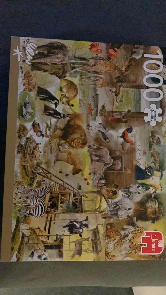 Puzzel 1000 stukjes Bouw van de Ark van Noach, Ophalen of Verzenden, 500 t/m 1500 stukjes, Zo goed als nieuw