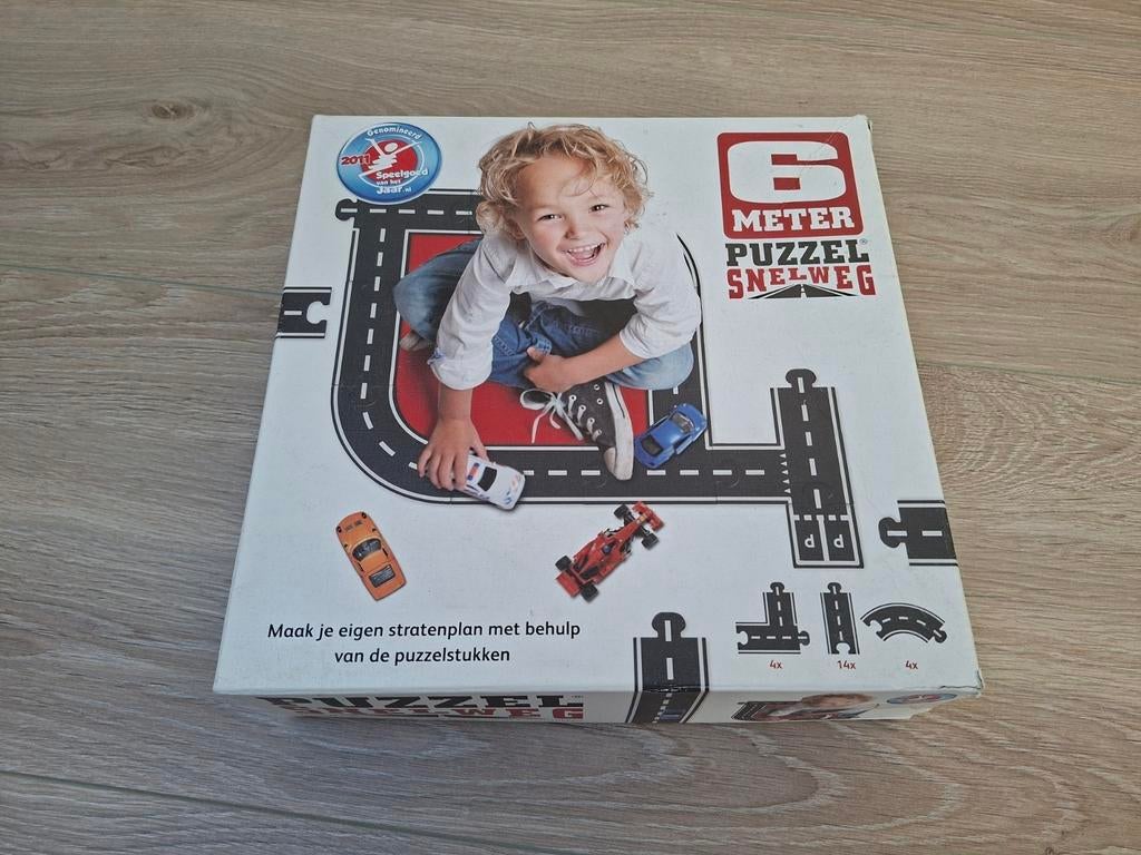6 meter auto snel weg puzzel - in doos, Ophalen of Verzenden, Meer dan 50 stukjes, Gebruikt, 4 tot 6 jaar