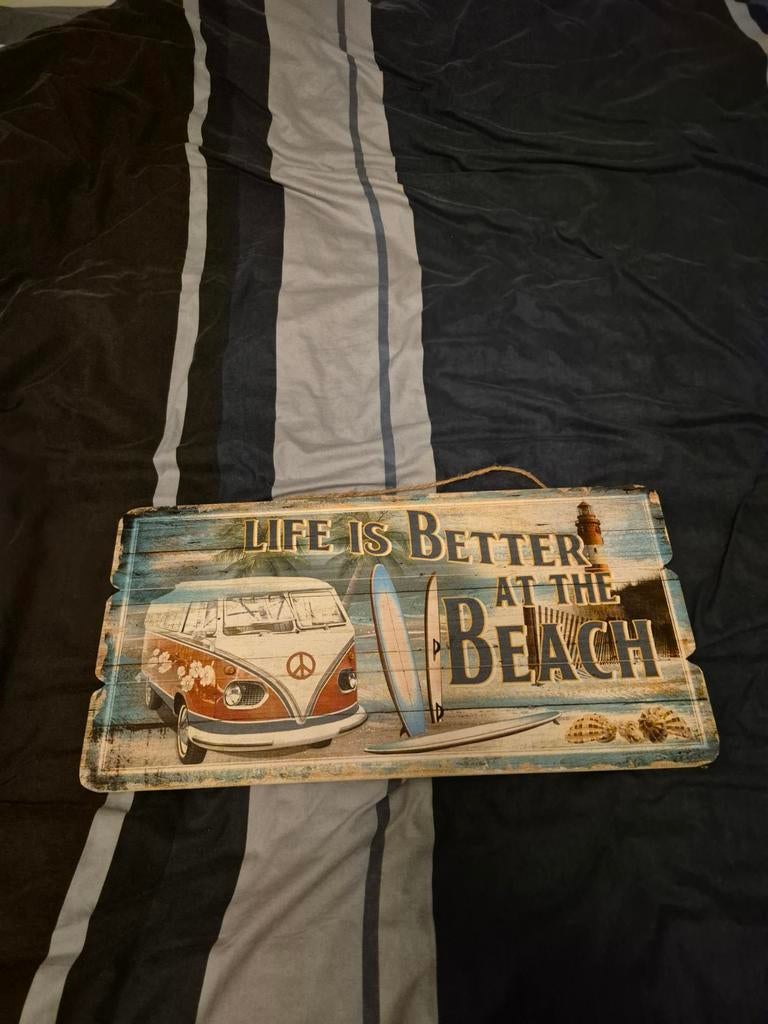 Volkswagen strand bordje, Ophalen of Verzenden