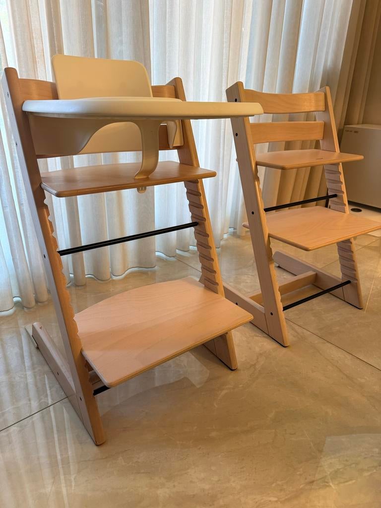 Stokke Tripp Trapp meegroeistoel Natural met accessoires, Kinderen en Baby's, Kinderstoelen, Zo goed als nieuw, Meegroeistoel