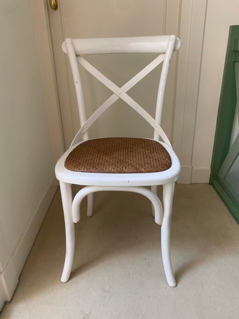 Witte houten stoel (Lifestyle home collection), Ophalen, Wit, Eén, Hout