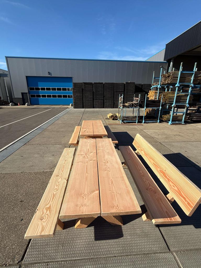 Douglas tuinset 200 cm – Kruispoot tafel + bank met en zonde, Hout@hameren.nl, Hertog van beijerenstraat 2a, Nieuw, Ophalen of Verzenden