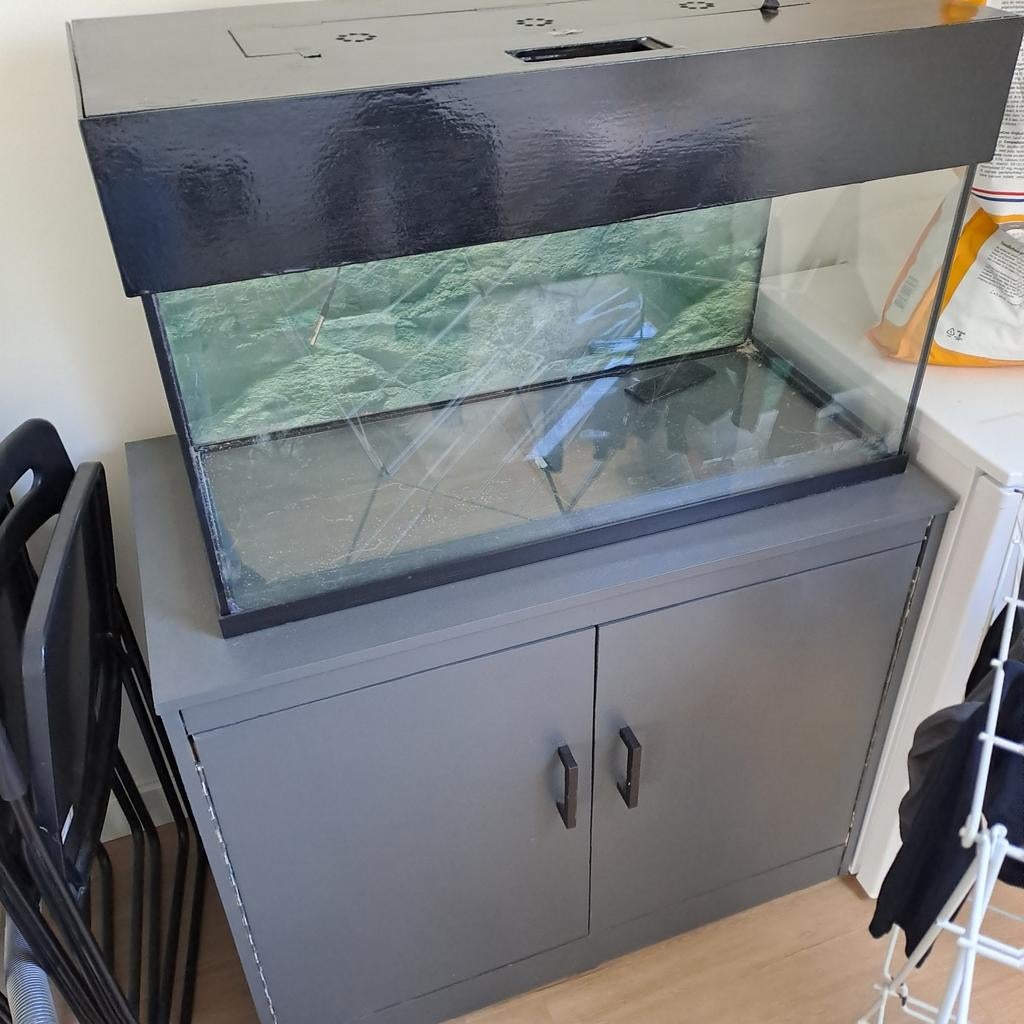 Mooi aquarium met kast, Ophalen, Zo goed als nieuw, Leeg aquarium