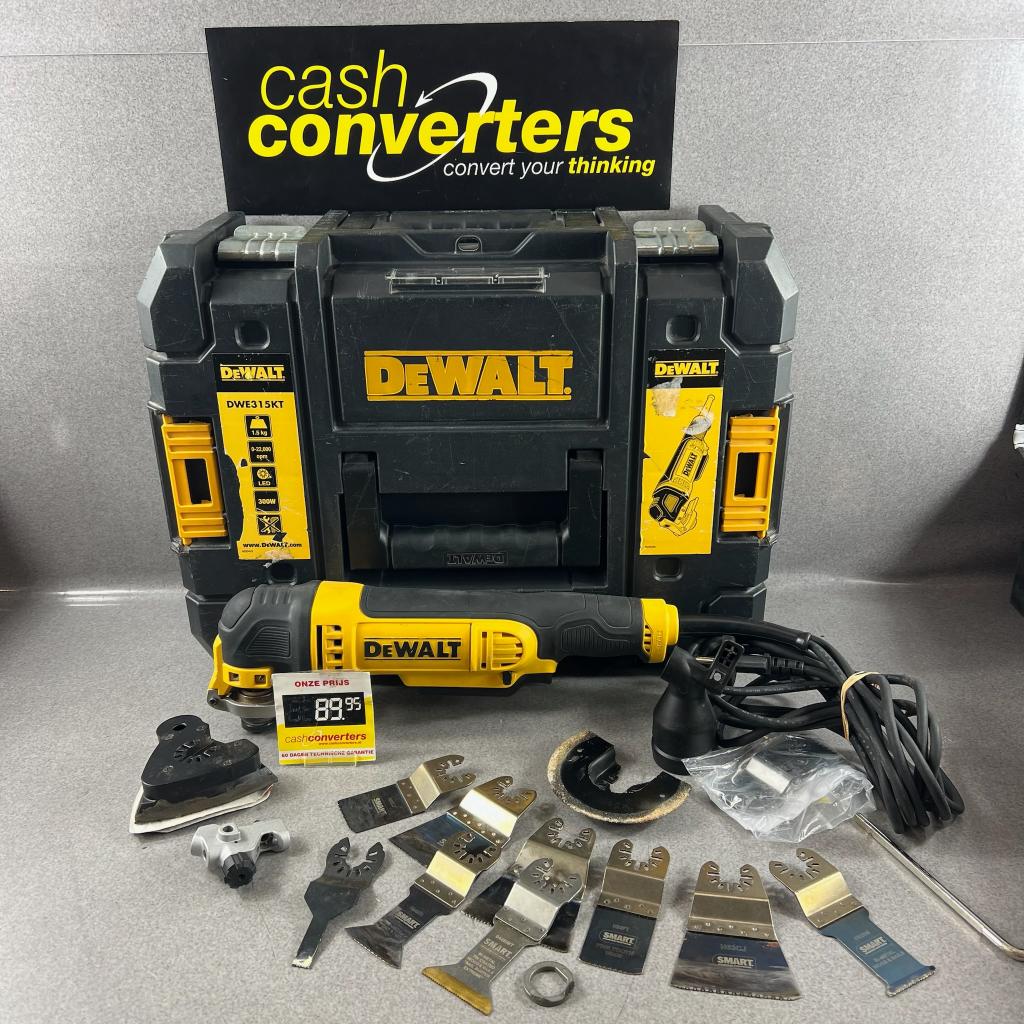 Dewalt DWE315 Multitool | koffer + opzetstukken | 405960, Doe-het-zelf en Verbouw, Gereedschap | Handgereedschap, Gebruikt, Ophalen of Verzenden