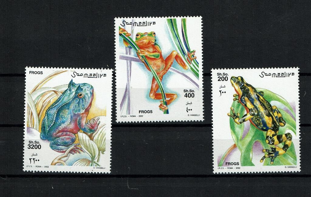 SOMALIE 2002 PF SERIE KIKKERS AMFIBIEËN FROGS REPTIELEN, Ophalen of Verzenden, Postfris, Dier of Natuur
