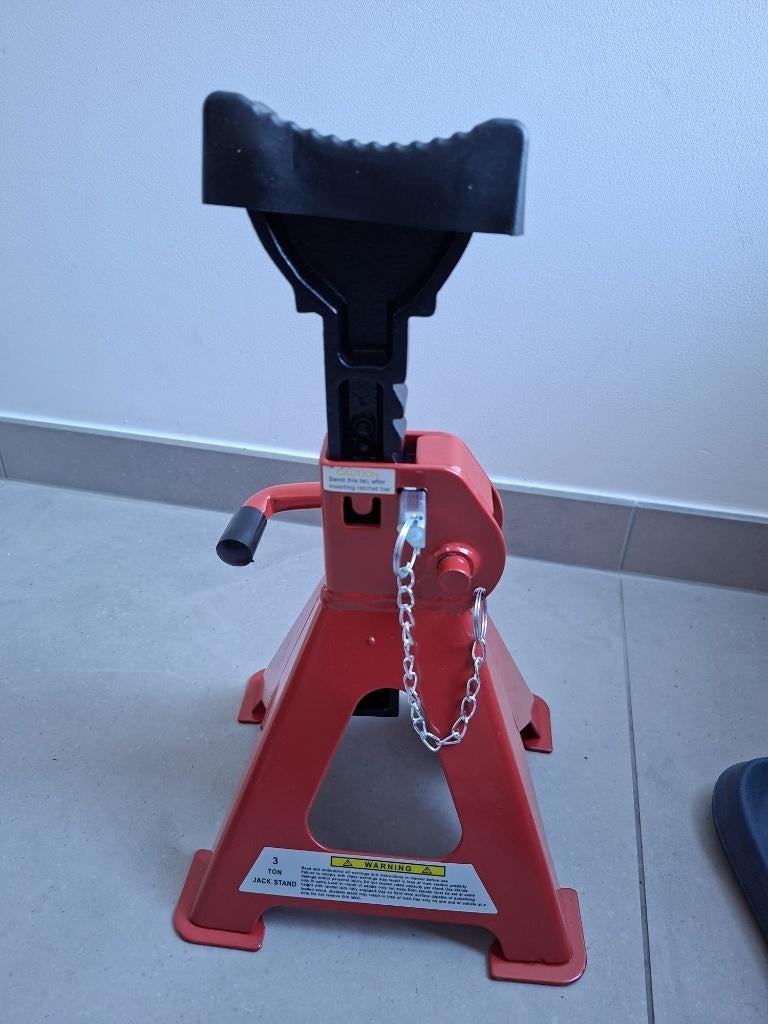 2x Assteun 3 ton met antislip rubberen, Ophalen, Nieuw, Manueel, Garagekrik