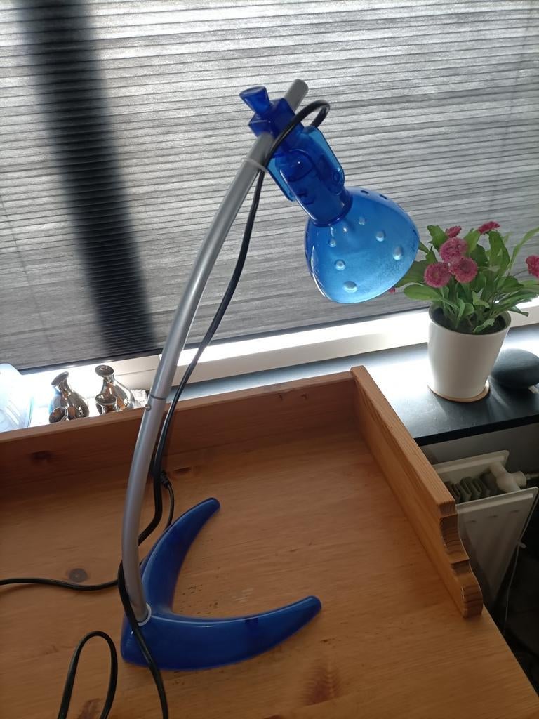 Vintage Ikea Mörker dark BLUE 1990's tafellamp Hagberg, Ophalen of Verzenden, Kunststof, Minder dan 50 cm