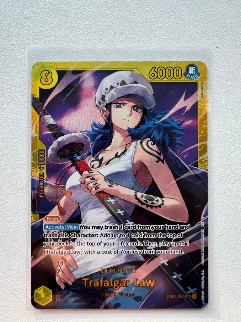 Trafalgar Law EB03-062 UC One Piece TCG Sleeve Toploader, Ophalen of Verzenden, Nieuw, Sleeves of Kaarthoesjes