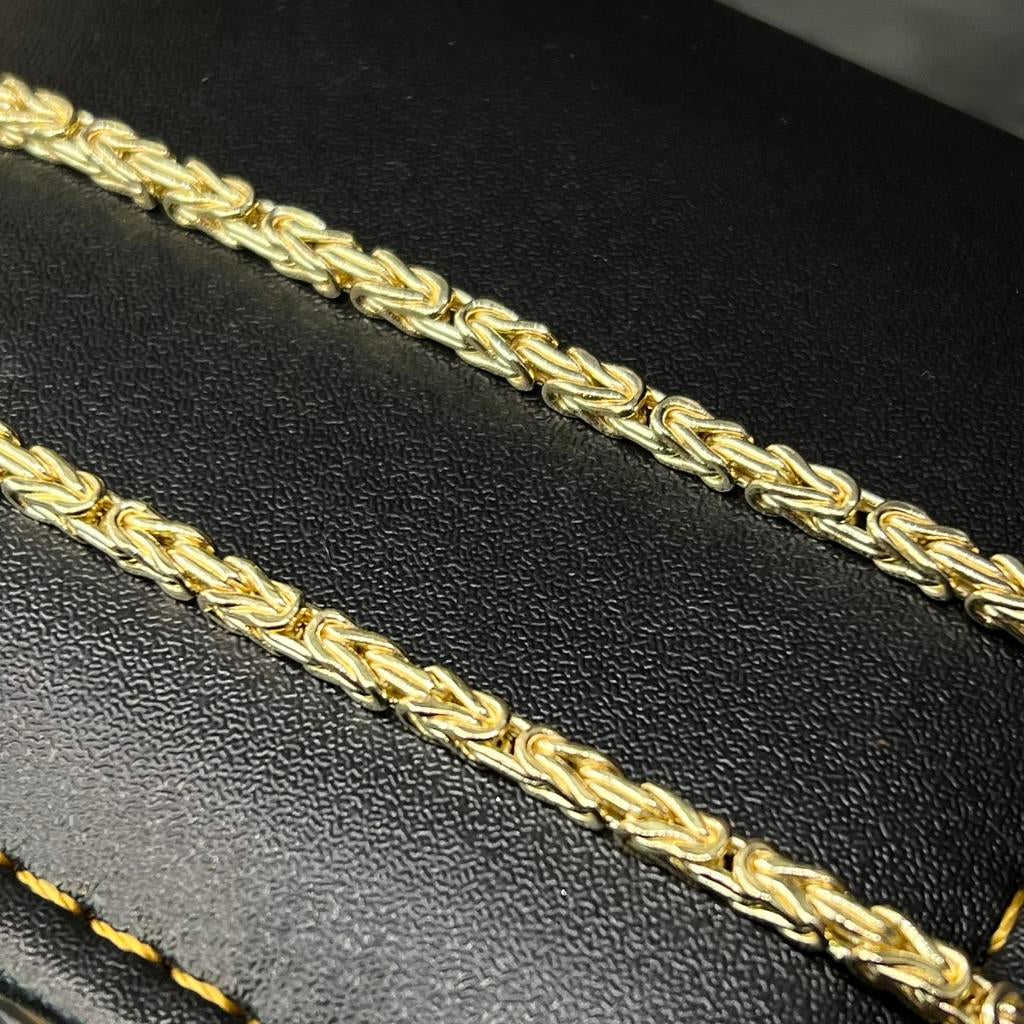 14 karaat gouden koningsketting massieve schakel, Ophalen of Verzenden, Nieuw, Goud