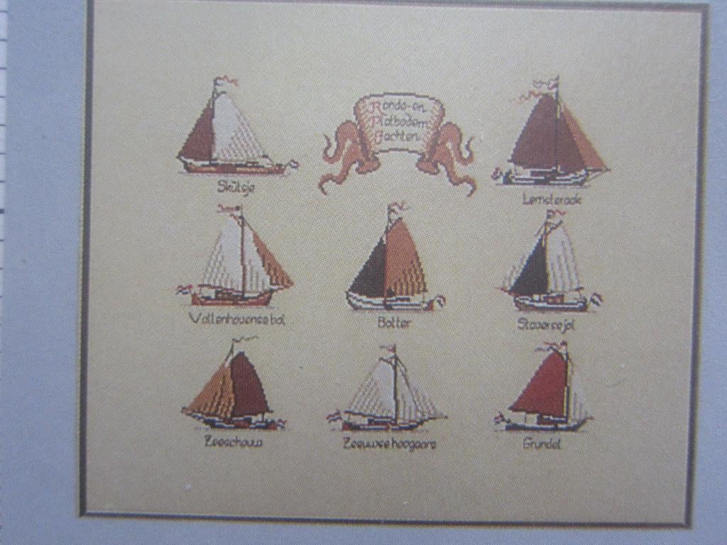 borduurpatroonen PAKO 219.256 ronde platbodems jachten, Hobby en Vrije tijd, Borduren en Borduurmachines, Ophalen of Verzenden