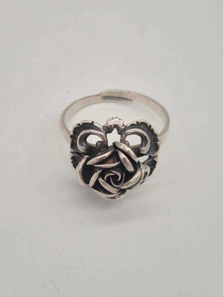 Mooie Teka zilveren ring 925 maat 20, Gebruikt, 20 of groter, Verzenden, Zilver