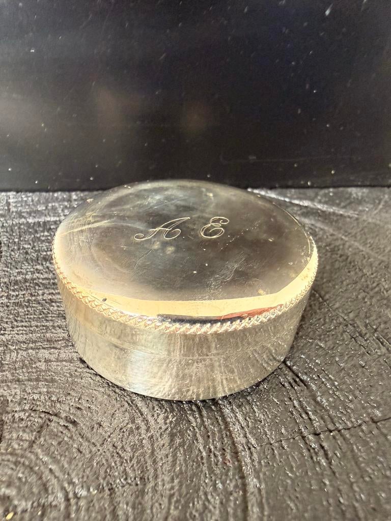 Zilveren doosje 800 met initialen AE, Verzenden, Zilver