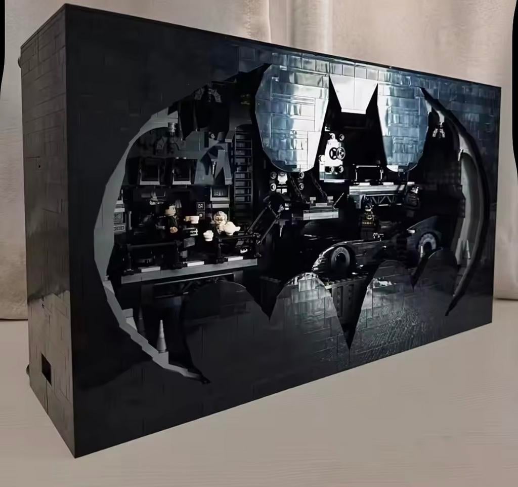 LEGO Batman Batcave Shadow Box MOC, Inclusief minifiguren, Gebruikt, MOC (eigen creatie), Overige thema's