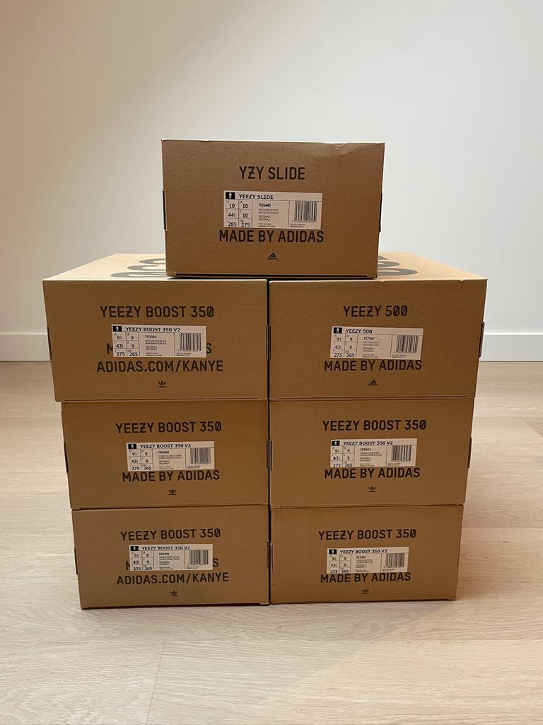 Partij van 7 lege Adidas Yeezy schoenendozen (Boost 350, 500, Kleding | Heren, Schoenen, Ophalen of Verzenden, Zo goed als nieuw