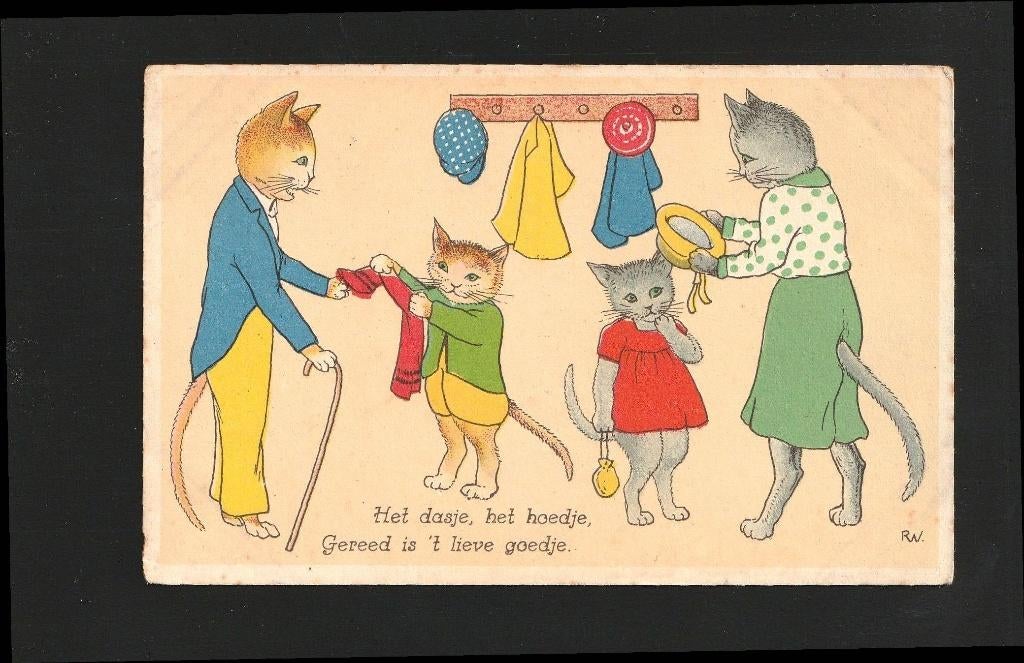 De familie Poes gaat op stap, Verzenden, 1920 tot 1940, Gelopen, Overige thema's