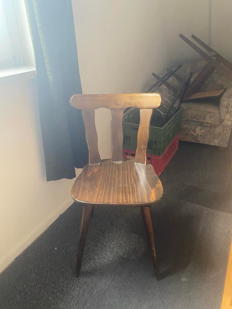 Houten stoelen, Ophalen, Gebruikt, Bruin, Vijf, Zes of meer stoelen