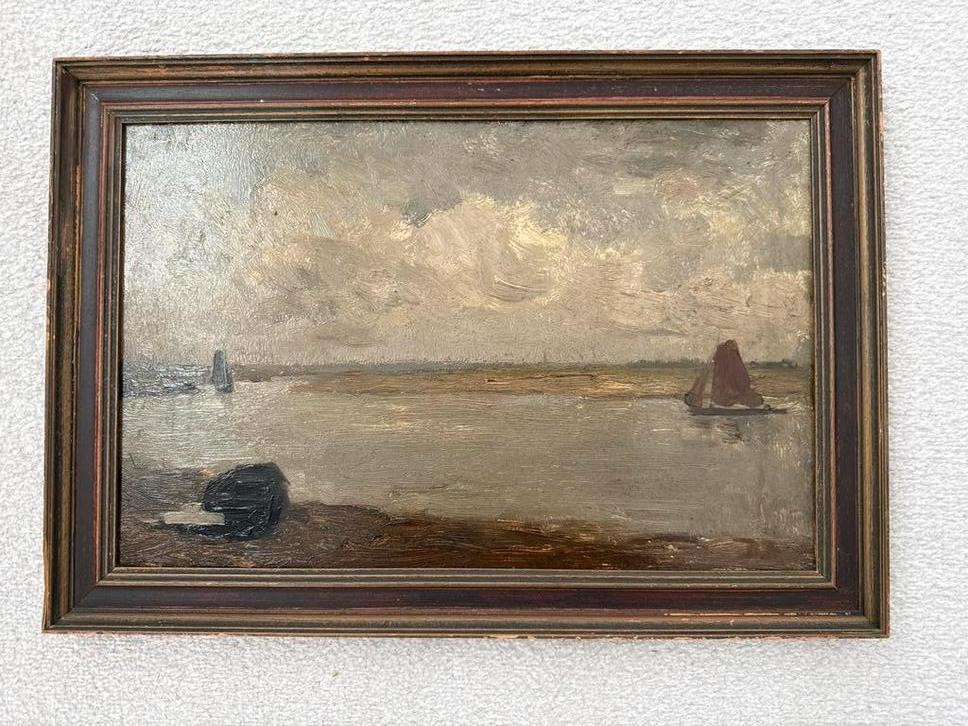 Schilderij David Bautz (1884-1955) met naaktstudie achterop, Ophalen of Verzenden