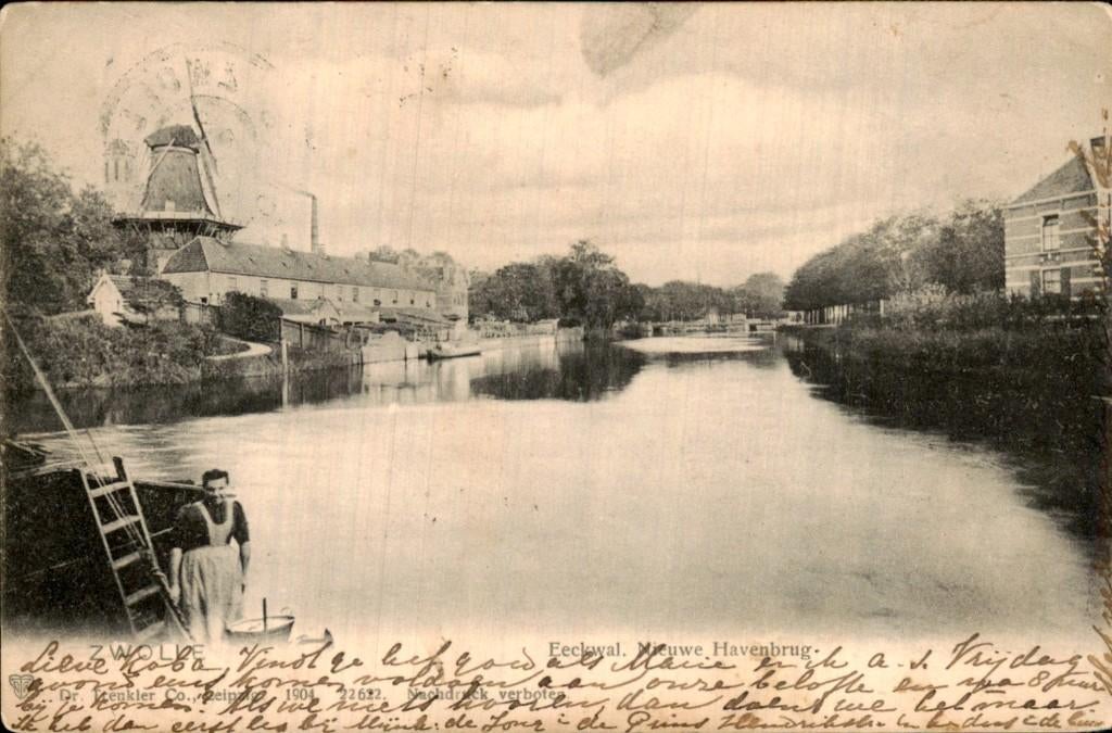 Zwolle - Nieuwe Havenbrug - Eeckwal, Ophalen of Verzenden, Voor 1920, Gelopen, Overijssel