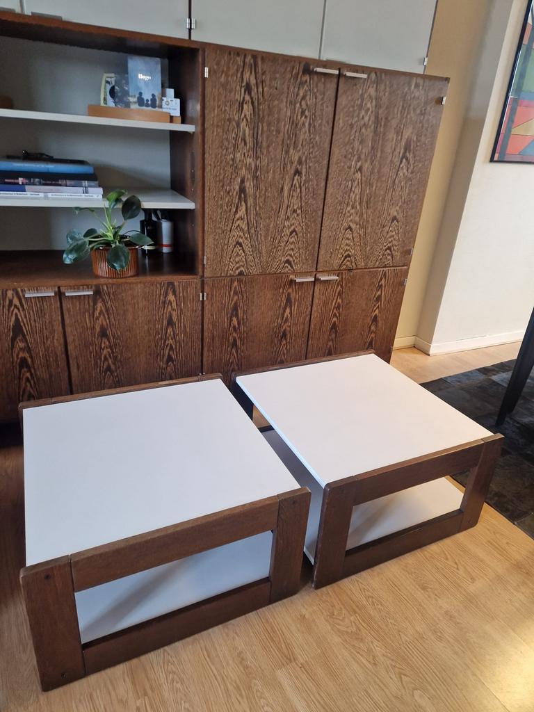 Pastoe salontafels, twee stuks, Cees Braakman, Ophalen, Gebruikt, 50 tot 100 cm, Vierkant