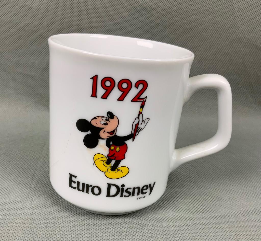 Mickey Mouse beker Euro Disney 1992, Ophalen of Verzenden, Mickey Mouse, Zo goed als nieuw, Servies