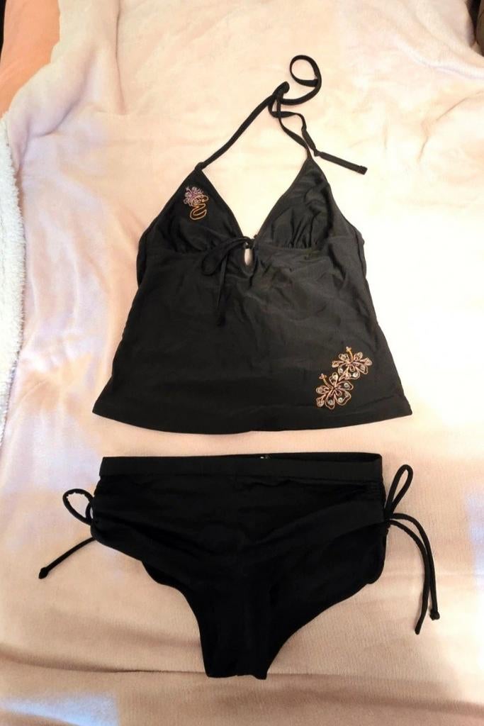 Zwarte bikini met tankini top, Ophalen of Verzenden