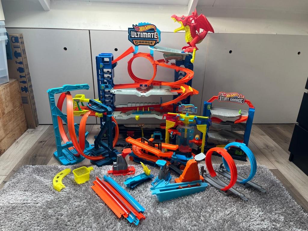 Hot Wheels Ultimate garage en meer!, Kinderen en Baby's, Speelgoed | Racebanen, Ophalen, Hot Wheels, Racebaan, Gebruikt