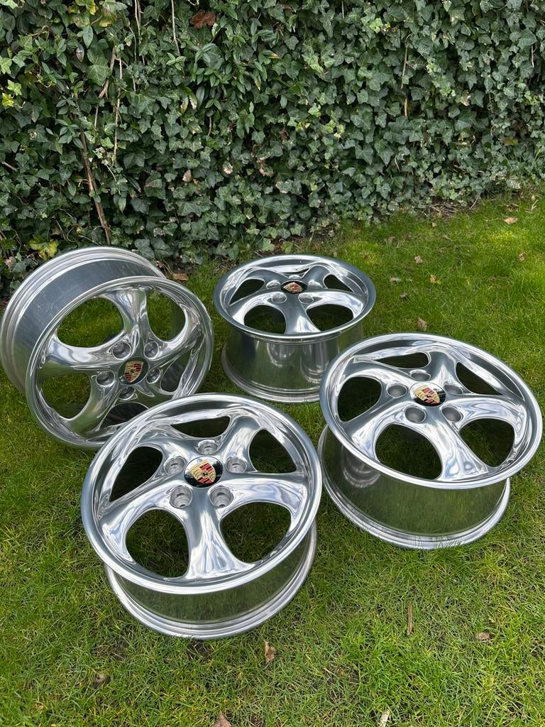 Porsche Boxster velgen 17” breedset hoogglans verdicht, Auto-onderdelen, Banden en Velgen, Velg(en), Zomerbanden, 17 inch, 225 mm