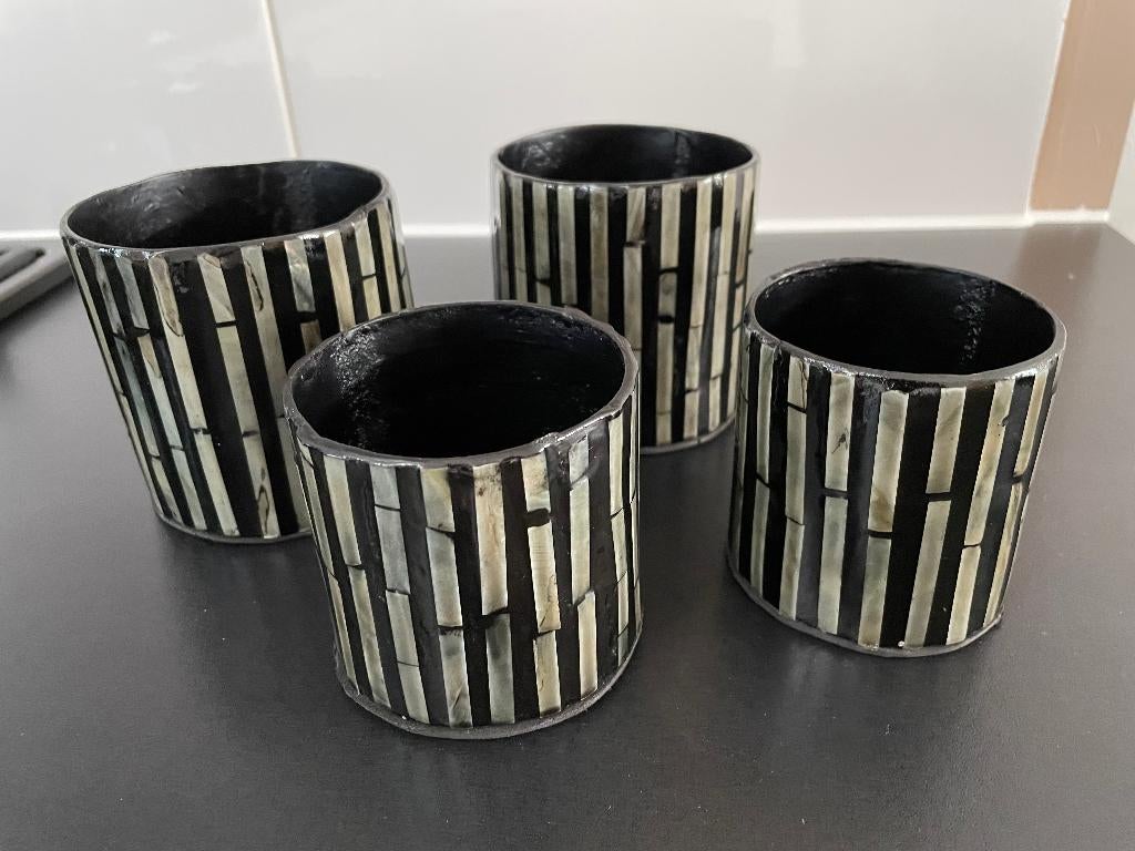 Bloempotjes PTMD 4 Stuks, Kunststof, Rond, Nieuw, Ophalen of Verzenden