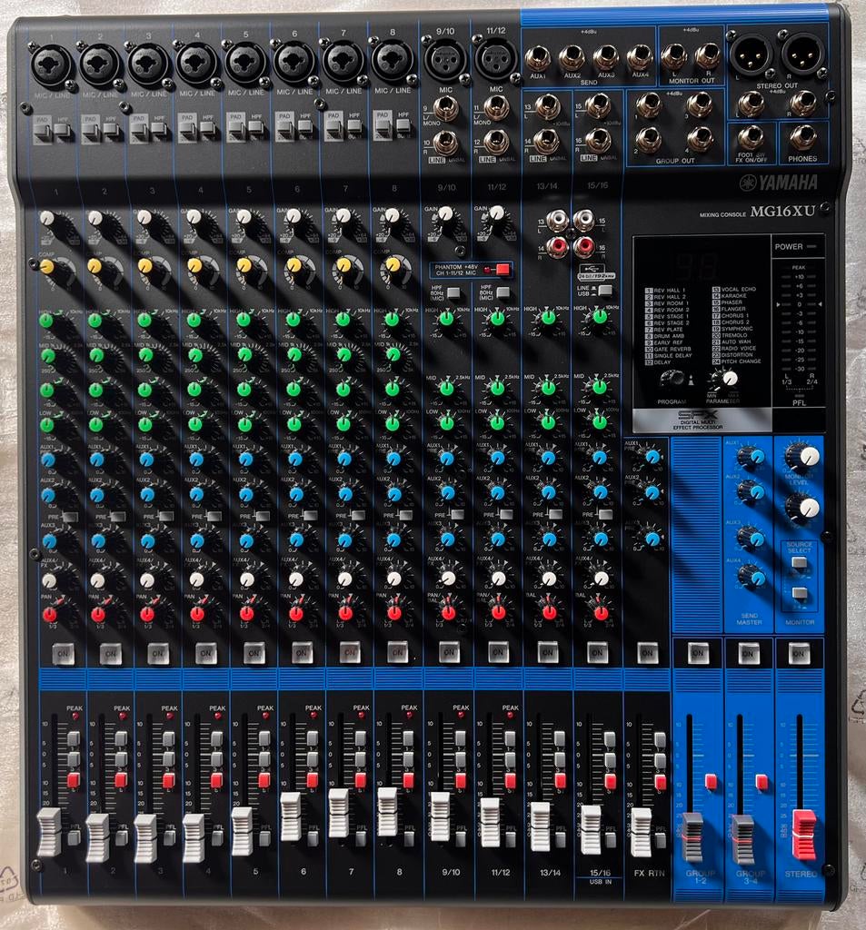 Yamaha MG16XU Mengpaneel - 16-kanaals met USB en effecten, Ophalen, Nieuw, 10 tot 20 kanalen, Microfooningang