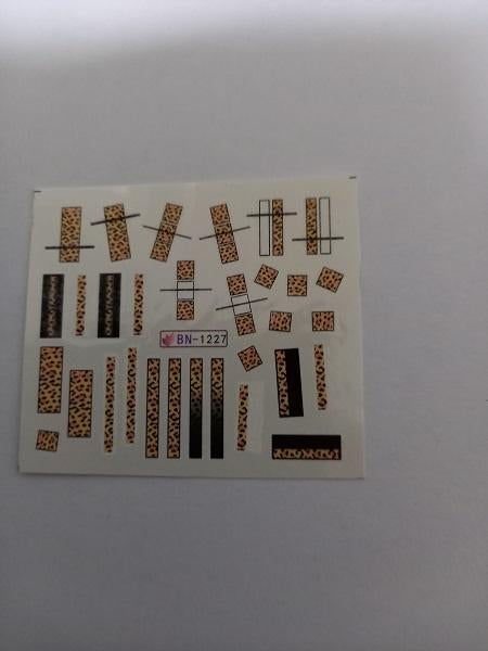 Velletje nagel water decals stickers BN-1227 tijgerprint, Bruin, Verzenden, Nieuw, Handen en Nagels