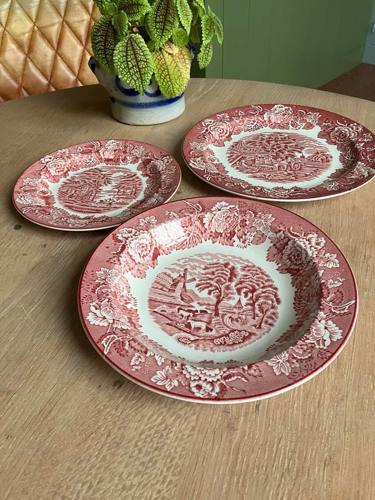 Wood & Sons Enoch Wood's Engelse borden set, Huis en Inrichting, Keuken | Servies, Gebruikt, Bord(en), Overige stijlen, Aardewerk