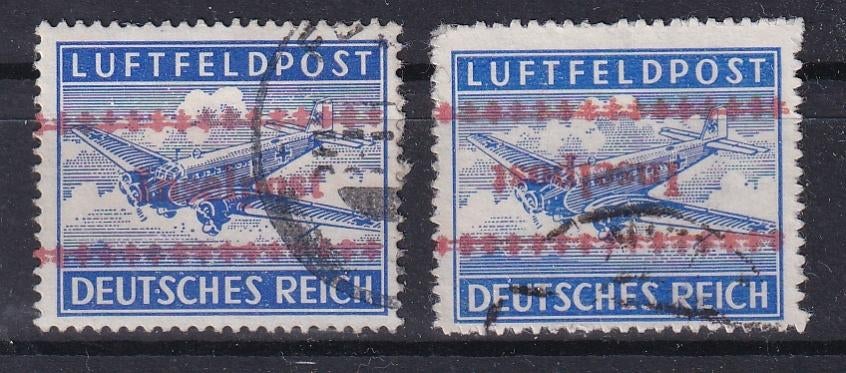 B169) Reich Feldpost Kreta Mi 7A en 7K €2900 opdruk geen gar, Verzenden, Duitse Keizerrijk, Gestempeld