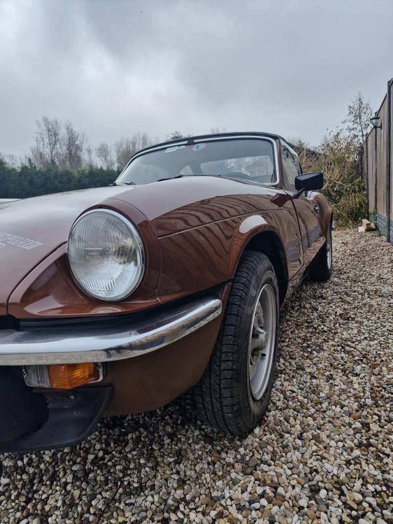 Triumph Spitfire 1.5 TC 1980 Bruin, Auto's, Triumph, Beige, 4 cilinders, Leder en Stof, Origineel Nederlands