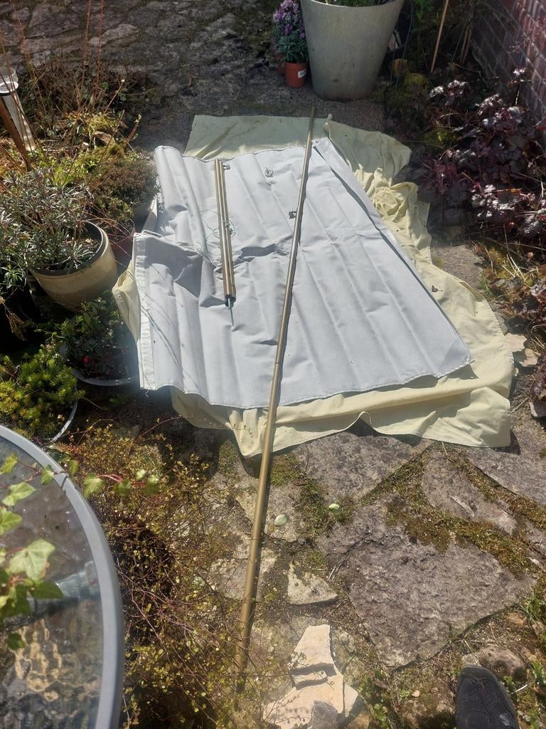 Raamluifel 90x120 cm met stokken, grijs., Caravans en Kamperen, Caravan accessoires, Ophalen of Verzenden, Gebruikt