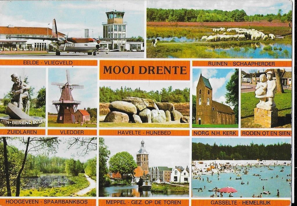 Drenthe gelopen ansichtkaart ( 307 ), Ophalen of Verzenden, 1980 tot heden, Gelopen, Drenthe
