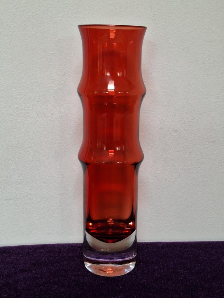 Bo Borgstrom- Bamboo Vaas- Aseda Glasbruk - Zweden, Ophalen of Verzenden