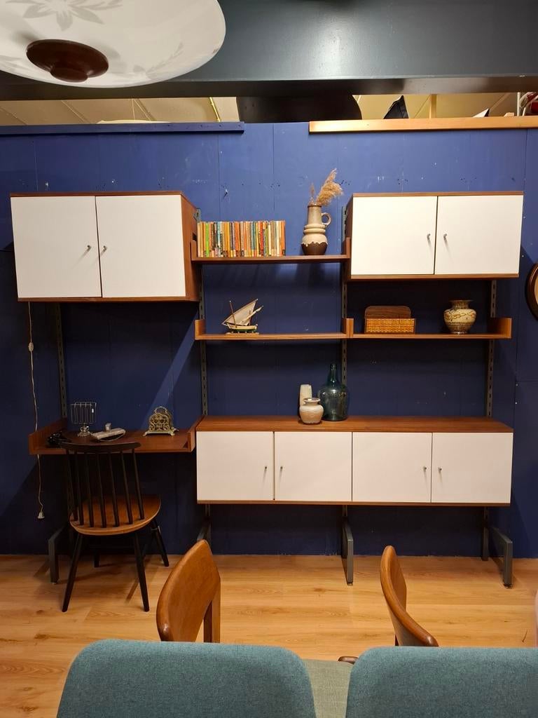 Vintage Simpla-Lux wall unit wandmeubel wandkast teak kast, .., Overige houtsoorten, Zo goed als nieuw, ...