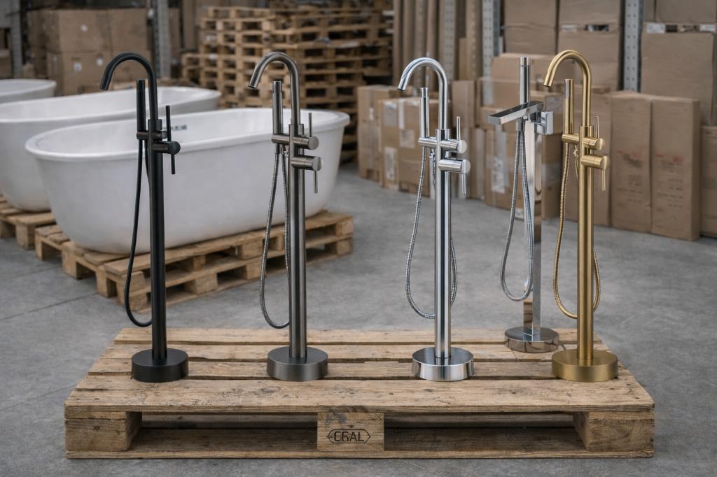 Laatste stuks vrijstaande kranen gun metal chroom. V.a 95,-, Ophalen of Verzenden, Nieuw