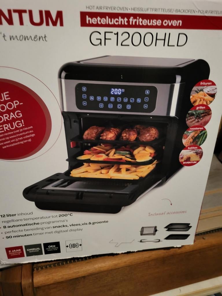 Inventum hetelucht friteuse oven GF1200HLD, Ophalen, Airfryer XXL