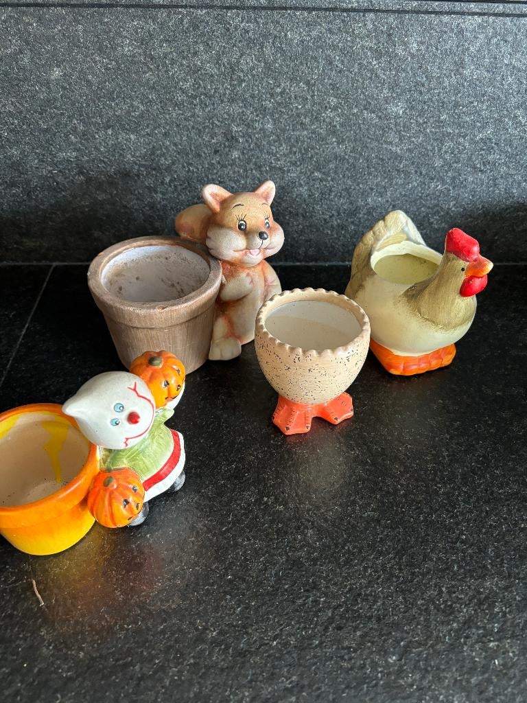 4 PLANTENPOTJES, Rond, Ophalen of Verzenden, Zo goed als nieuw, Balkon