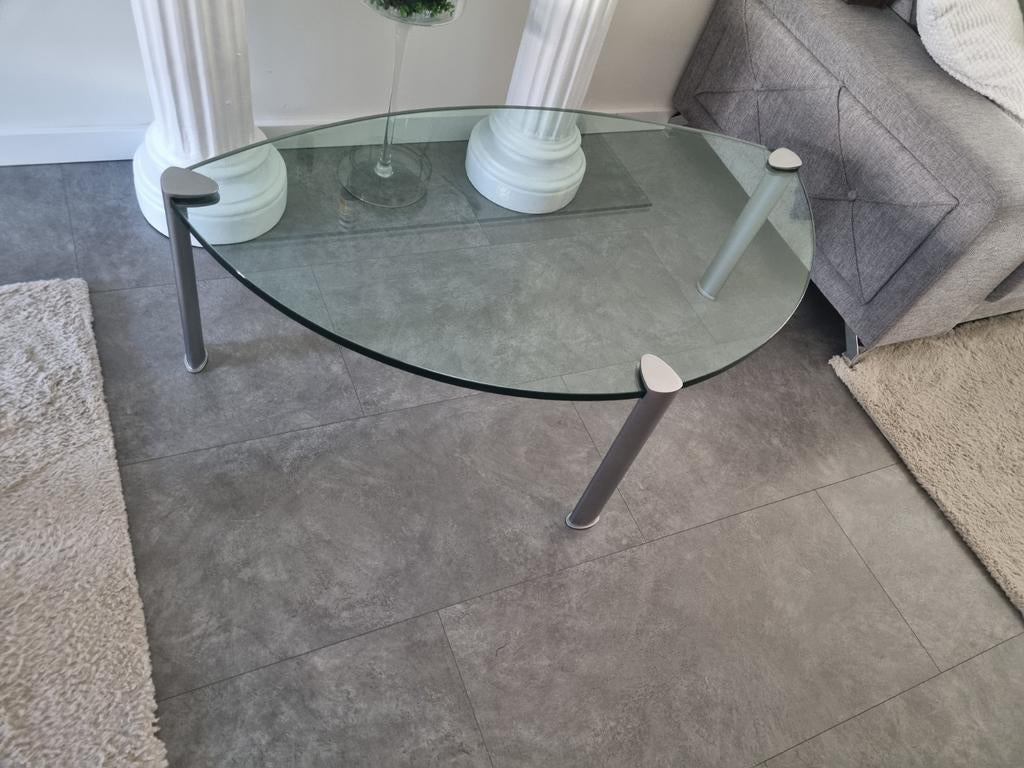 Glazen salontafel - 120x70x40cm met 2cm dik glas, Ophalen, Gebruikt, 100 tot 150 cm, 50 tot 100 cm