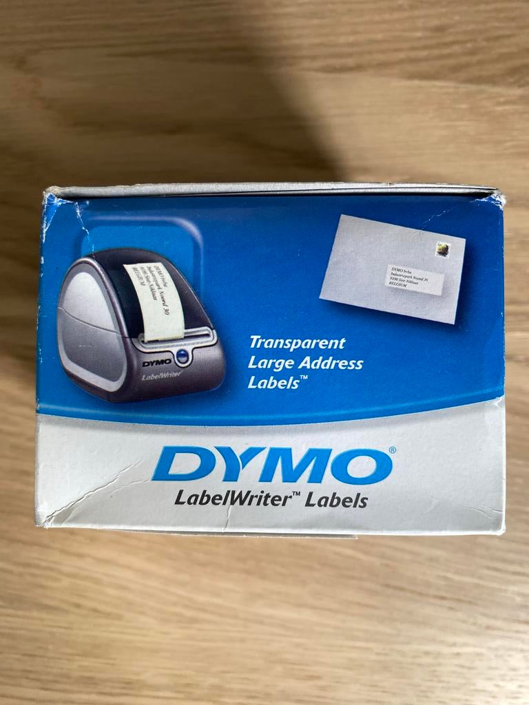 4x Transparante adreslabels voor Dymo LabelWriter printers, Computers en Software, Labelprinters, Ophalen, Nieuw, Etiket