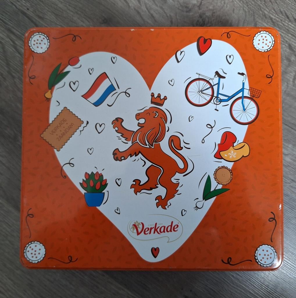 Verkade koektrommel, Verzamelen, Blikken, Ophalen of Verzenden, Gebruikt, Koek(jes), Verkade