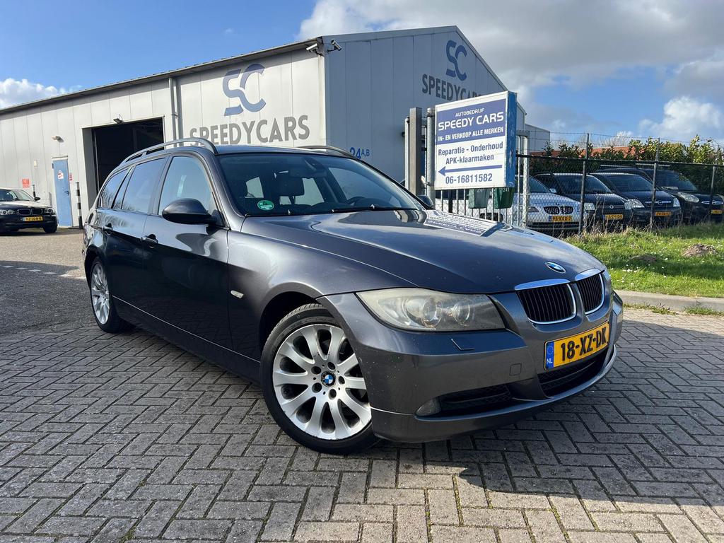 BMW 3-Serie 2.0 318d Touring 2007 Leer Cruise, Achterwielaandrijving, 1995 cc, Zwart, 4 cilinders