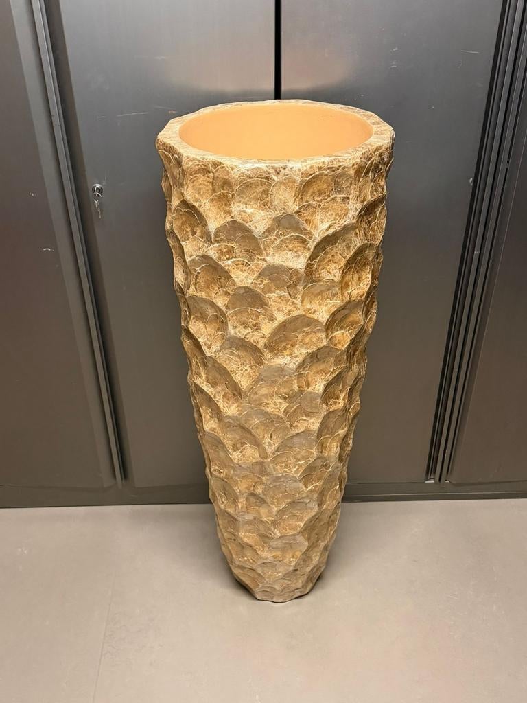 Grote goudkleurige schelpenvaas 120 cm hoog, Huis en Inrichting, Woonaccessoires | Vazen, Ophalen, Overige kleuren, 75 cm of meer