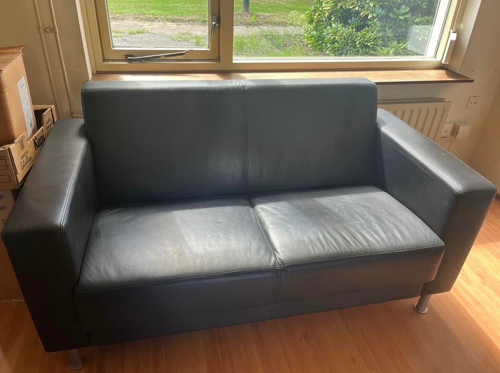 Montel 2- en 2,5-zits lederen bankstel, Huis en Inrichting, Banken | Bankstellen, Ophalen, Gebruikt, Overige maten, Rechte bank