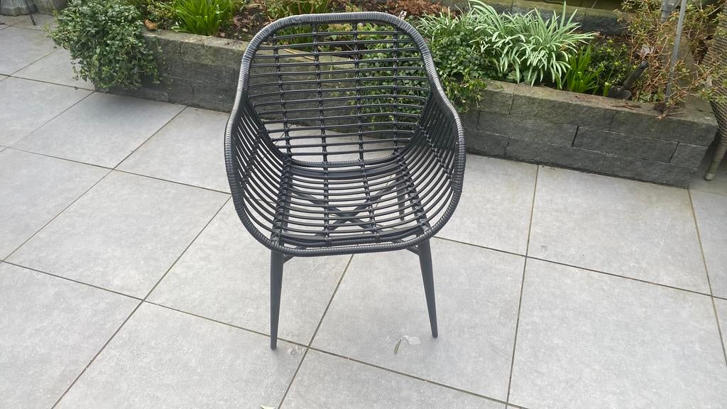 Zwarte tuinstoel Intenso, Tuin en Terras, Ophalen, Gebruikt, Kunststof