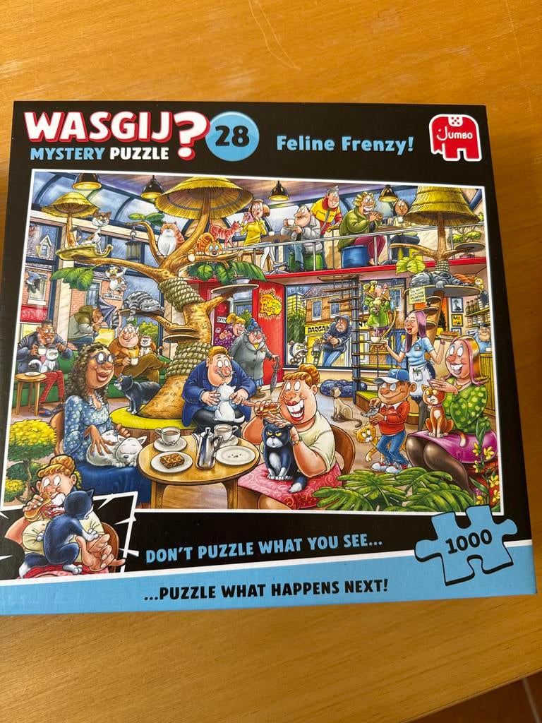 Wasgij? 28 Feline Frenzy! Mystery Puzzel 1000 stukjes, Hobby en Vrije tijd, Denksport en Puzzels, Ophalen of Verzenden, 500 t/m 1500 stukjes