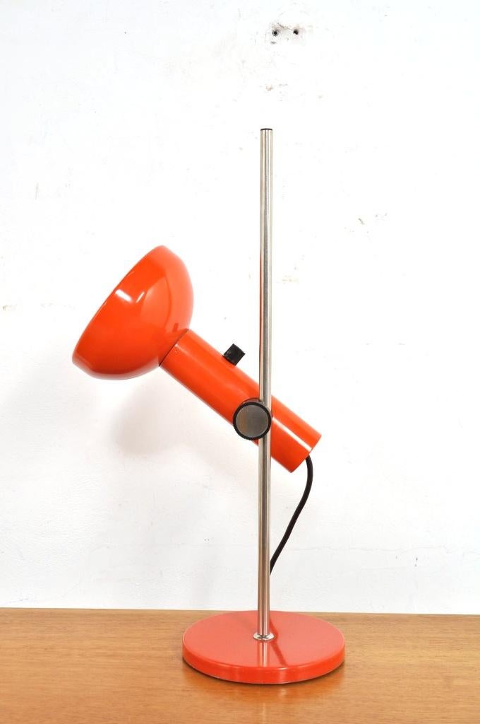 Vintage tafellamp orange lamp bureaulamp jaren 60, Ophalen of Verzenden, Gebruikt, 50 tot 75 cm