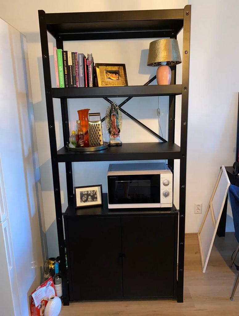 Ikea Bror open kast zwart, Ophalen, Gebruikt